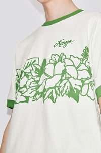 T-shirt slim Aloha Flower Tattoo - Grass Green