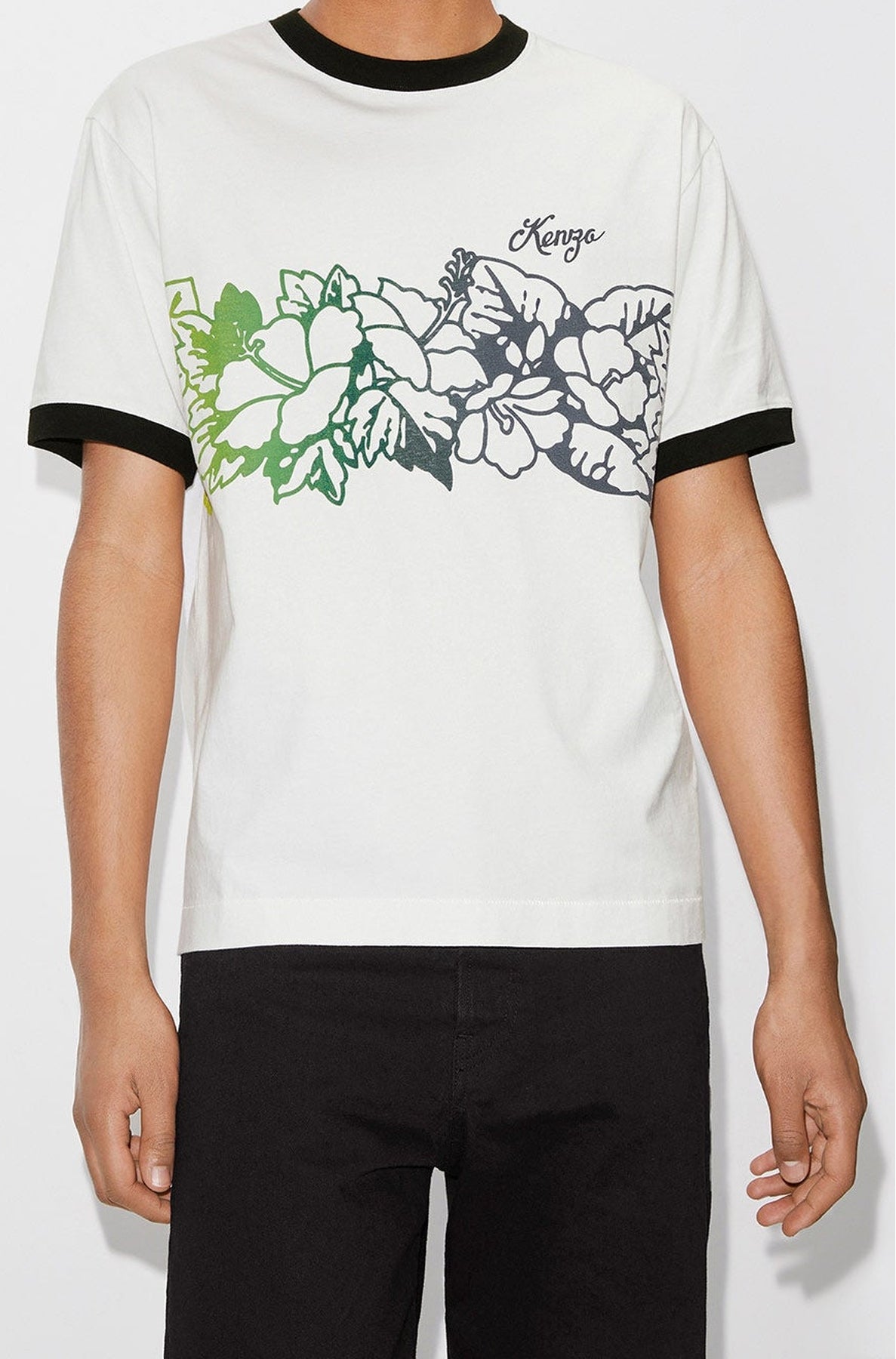 T-shirt slim Aloha Flower Tattoo - Multicolor