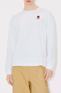 T-shirt à manches longues brodé Boke Flower - White