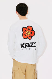 T-shirt à manches longues brodé Boke Flower - White
