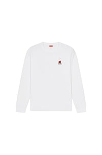 T-shirt à manches longues brodé Boke Flower - White