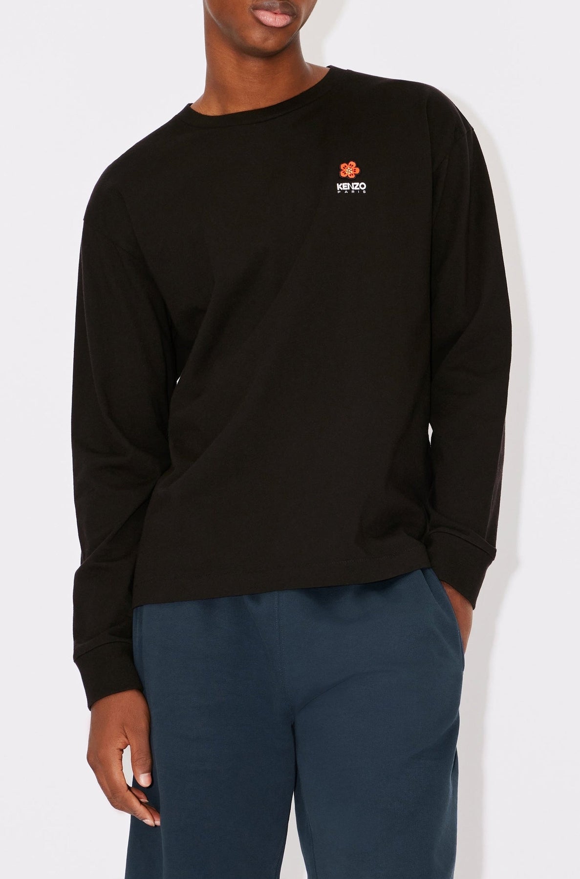 T-shirt à manches longues brodé Boke Flower - Black