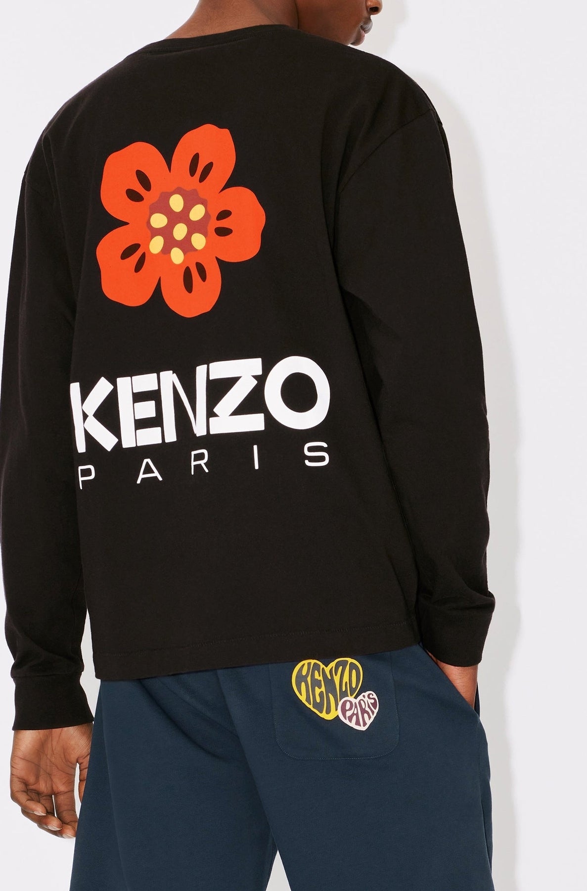 T-shirt à manches longues brodé Boke Flower - Black