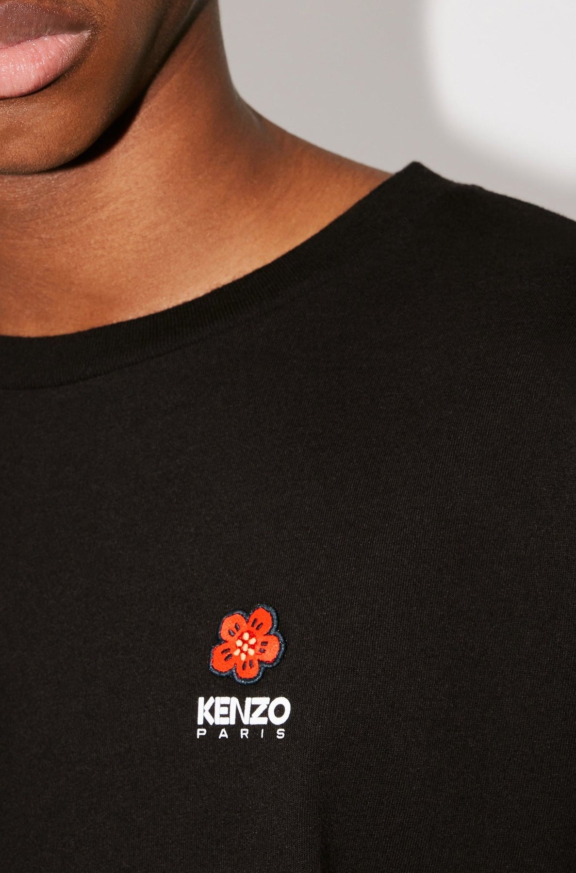 T-shirt à manches longues brodé Boke Flower - Black