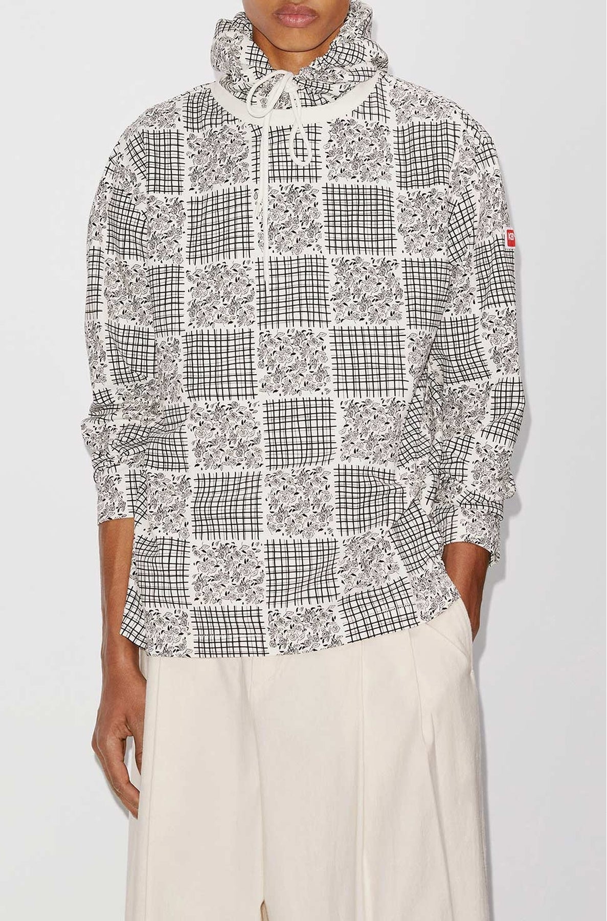Patchwork loose hoodie - Off White