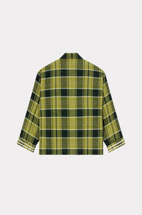 Veste workwear à carreaux "Boke Boy" en lin - Grass Green