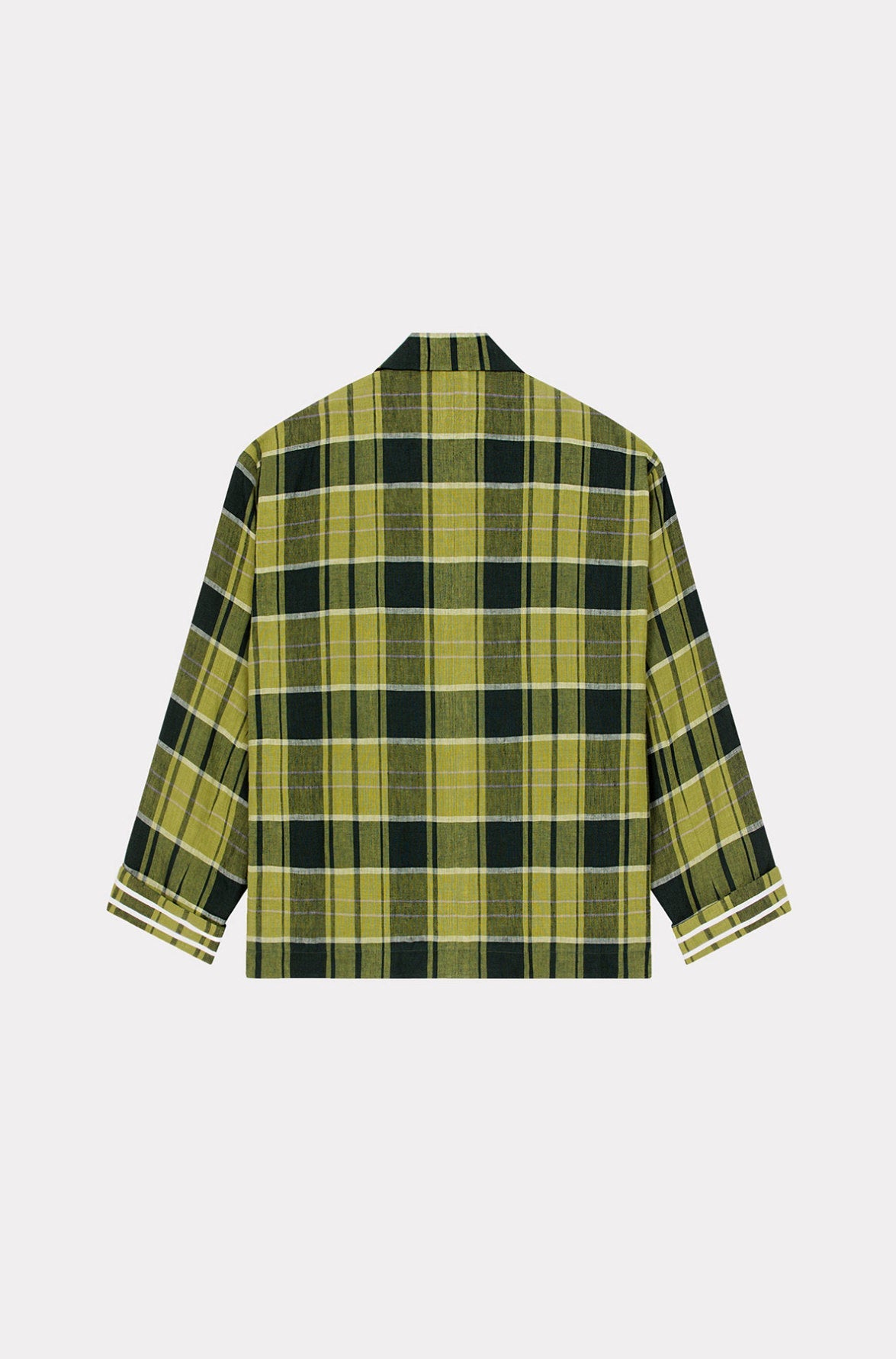 Veste workwear à carreaux "Boke Boy" en lin - Grass Green