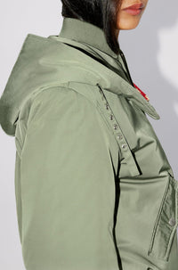 Kenzo Teddy Flower Short Parka - Sage Green
