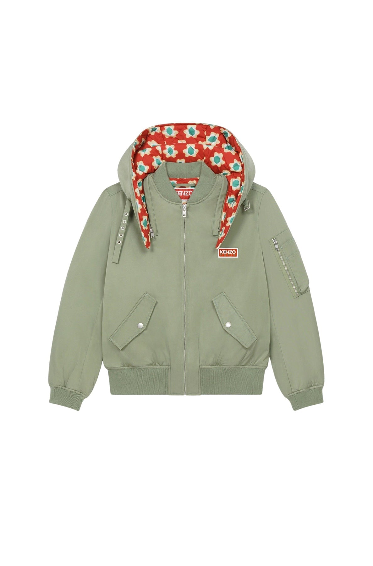 Kenzo Teddy Flower Short Parka - Sage Green