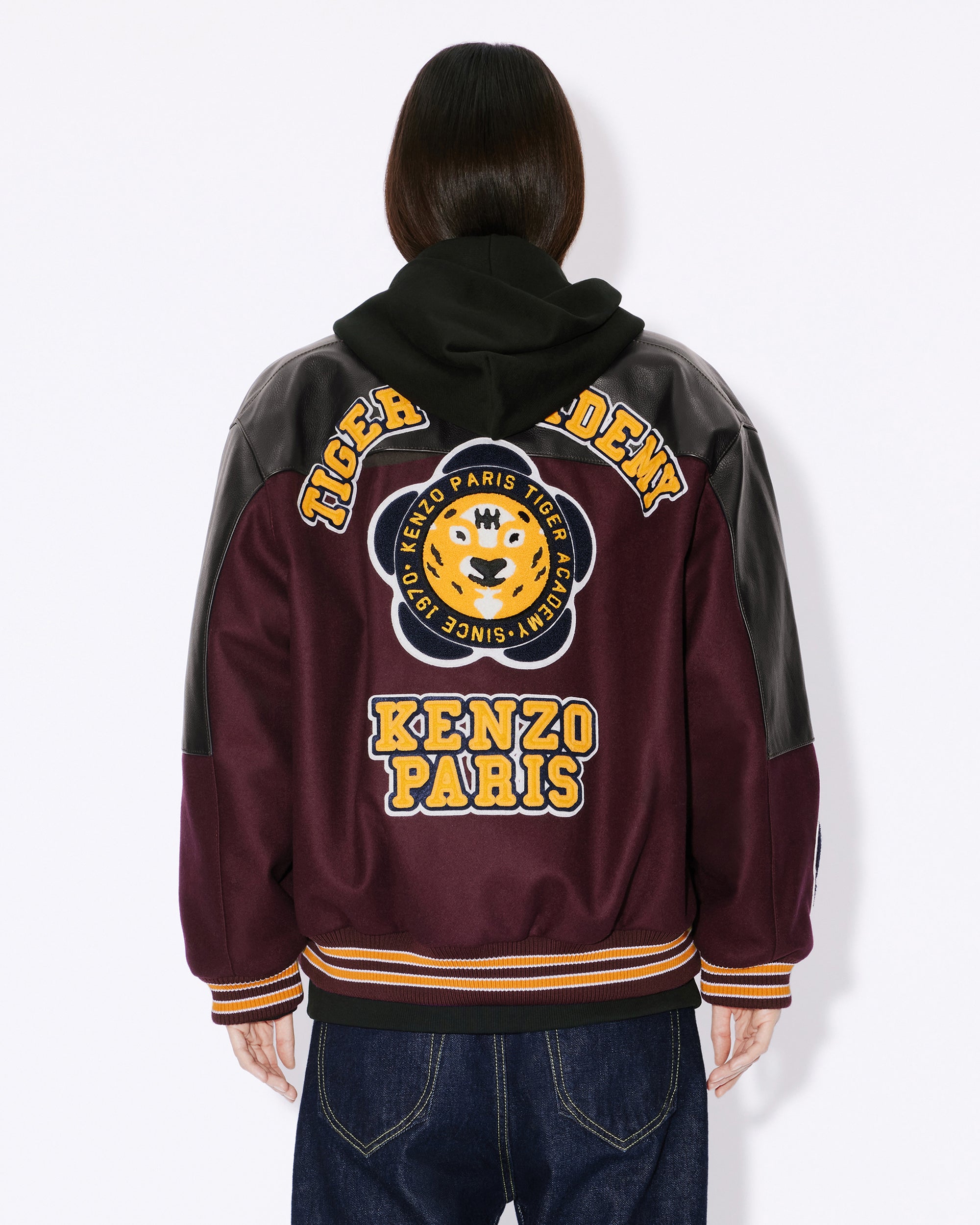 Teddy "Kenzo Tiger Academy" en laine - Prune