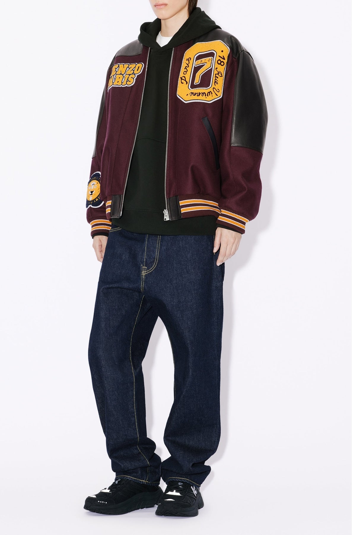 Teddy "Kenzo Tiger Academy" en laine - Prune