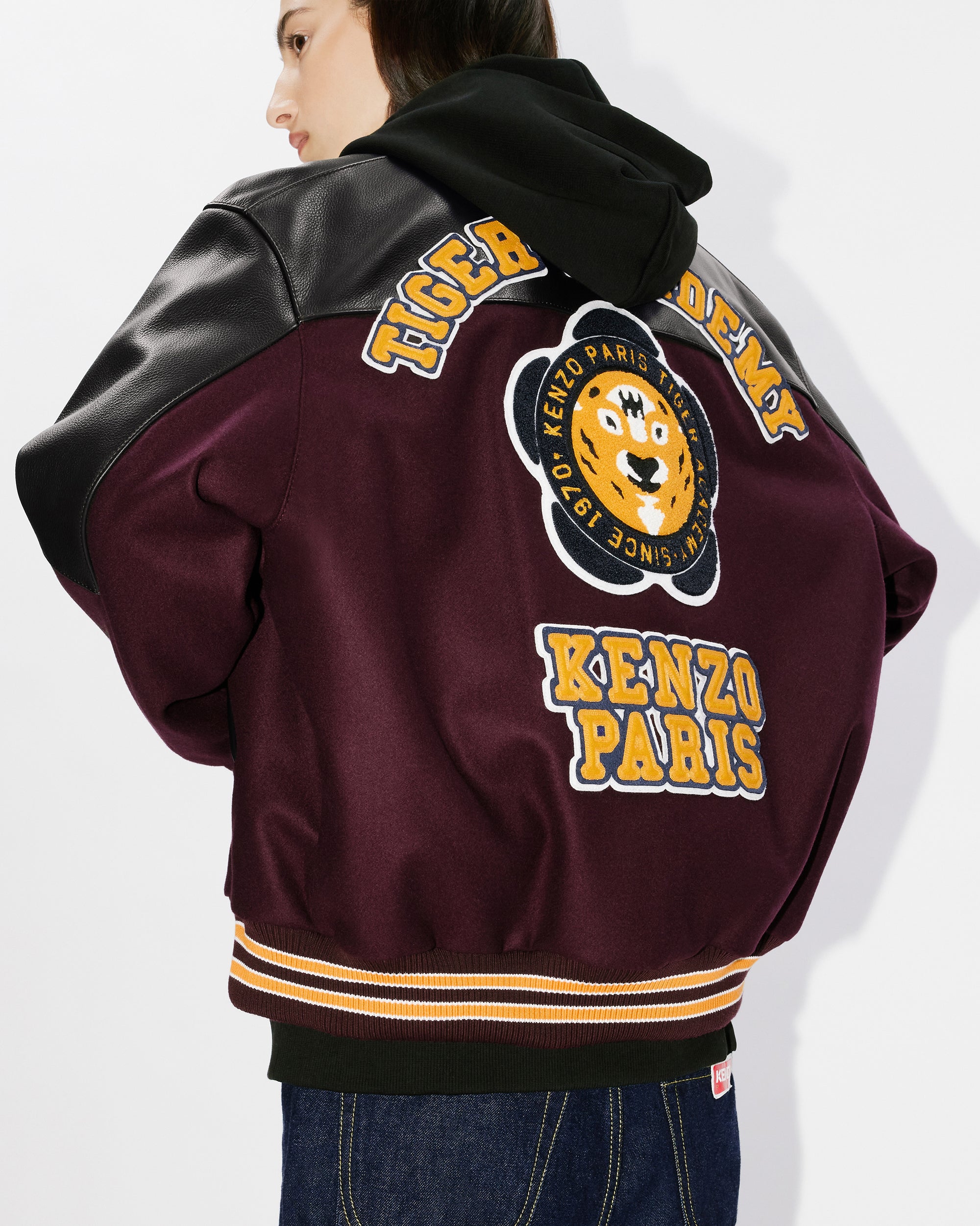 Teddy "Kenzo Tiger Academy" en laine - Prune