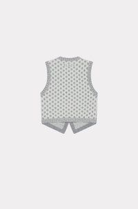Fairisle wool cardigan - Pale Grey