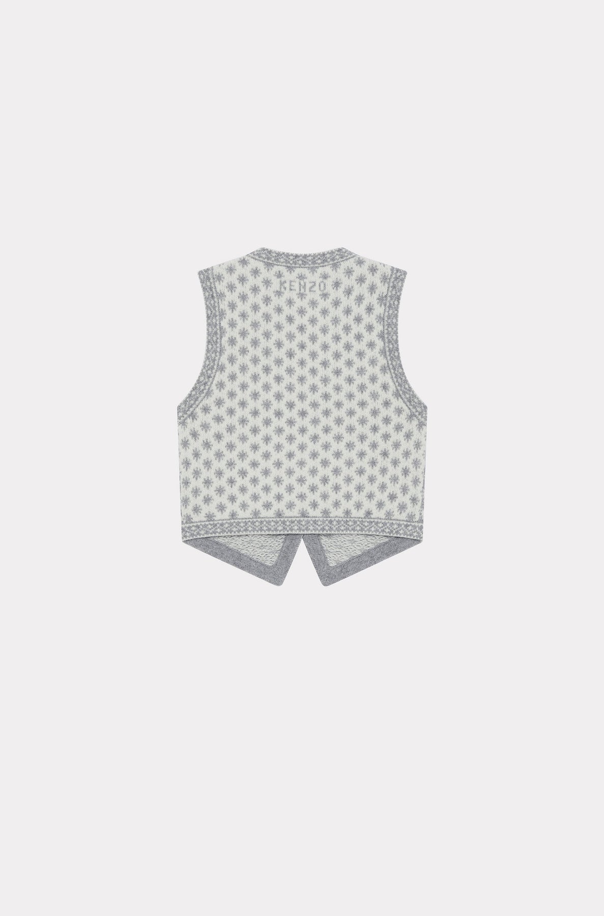 Fairisle wool cardigan - Pale Grey