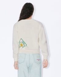 Cardigan brodé à la main "Kenzo Travel" - Off White