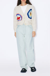 Cardigan brodé à la main "Kenzo Travel" - Off White