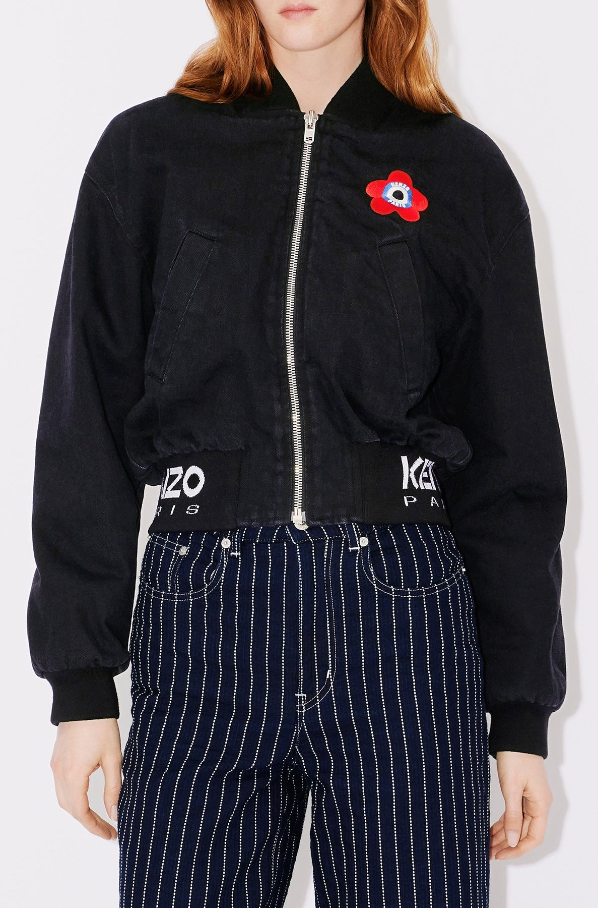 Kenzo Target Bomber Jacket - Rinse Black Denim