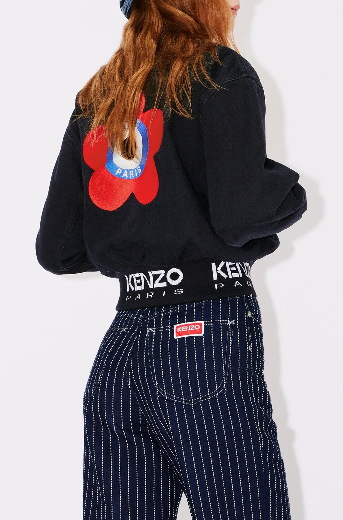 Kenzo Target Bomber Jacket - Rinse Black Denim