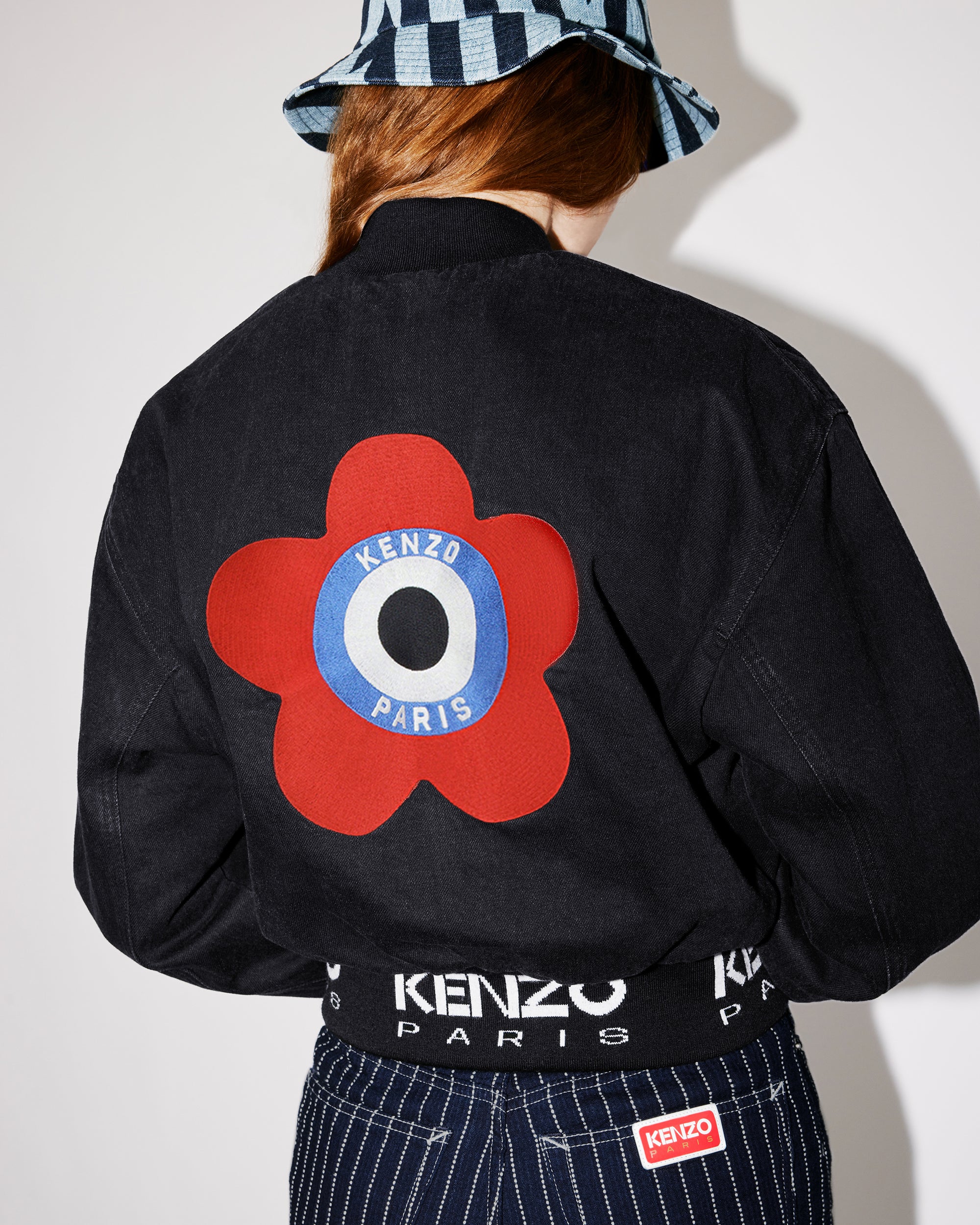 Kenzo Target Bomber Jacket - Rinse Black Denim