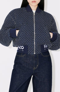 Bomber brodé "Kenzo Sashiko Stitch" en denim - Rinse Blue