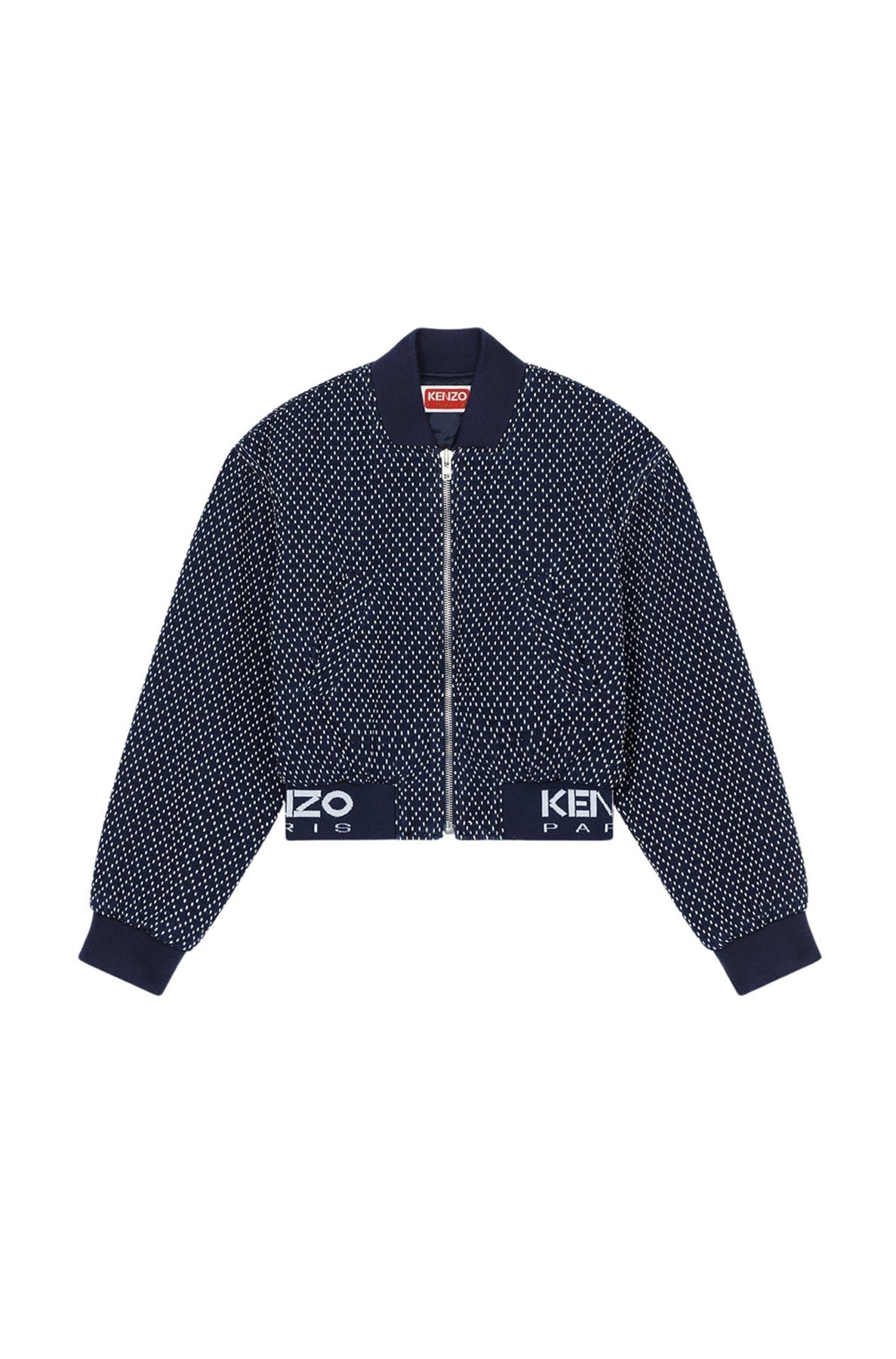 Bomber brodé "Kenzo Sashiko Stitch" en denim - Rinse Blue