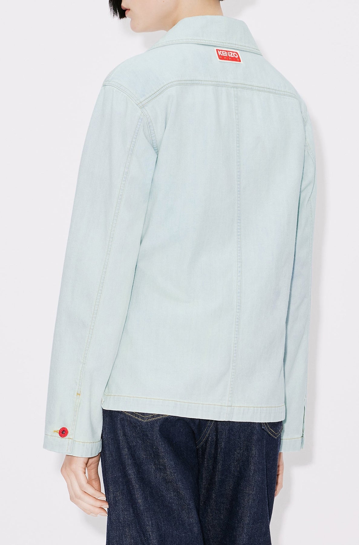 Chemise kimono en denim "Kenzo Target" - Bleached Blue Denim