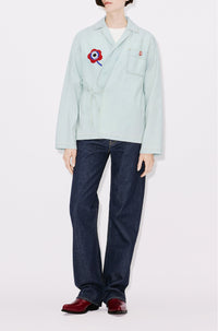 Chemise kimono en denim "Kenzo Target" - Bleached Blue Denim