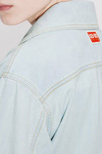Chemise kimono en denim "Kenzo Target" - Bleached Blue Denim