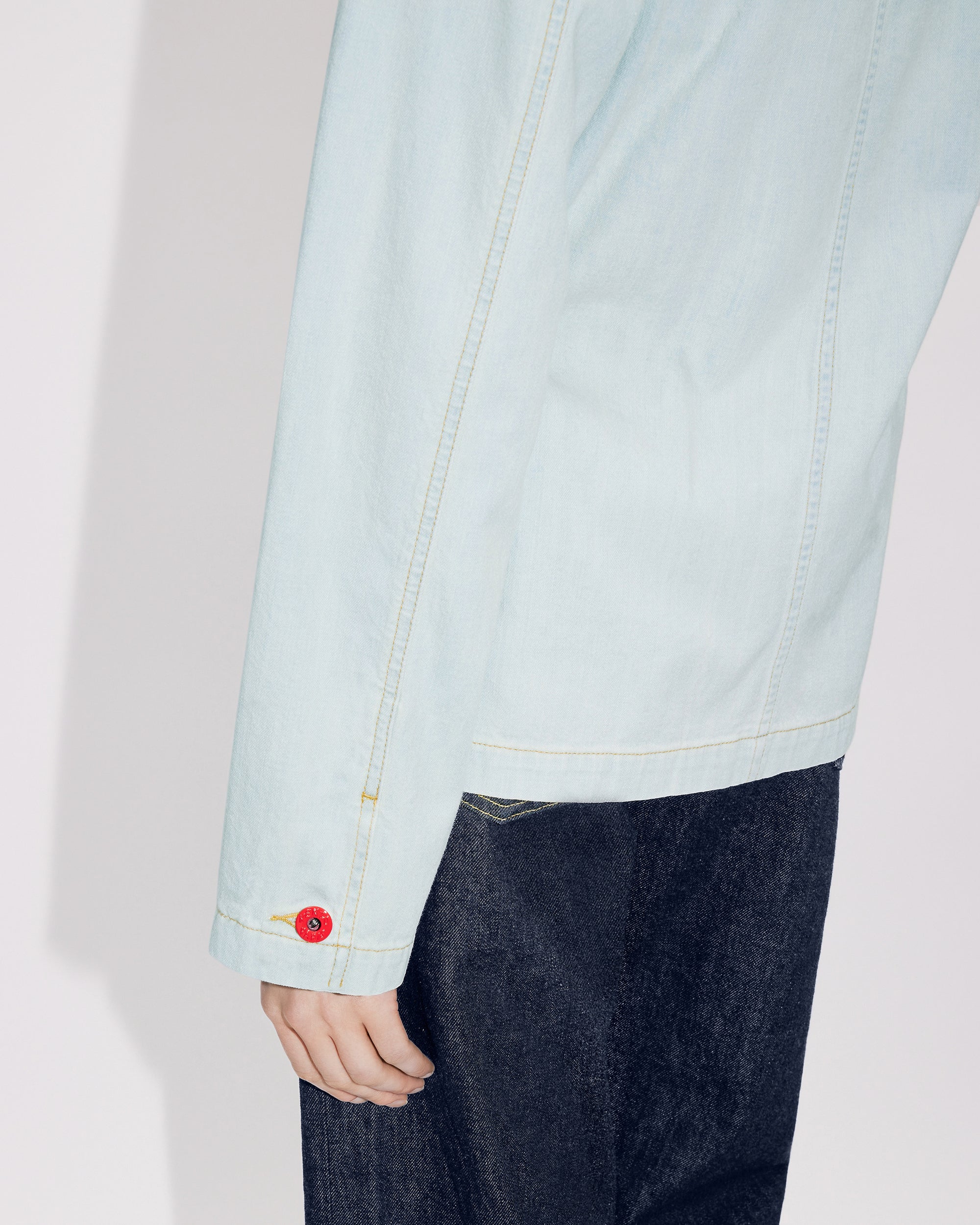 Chemise kimono en denim "Kenzo Target" - Bleached Blue Denim