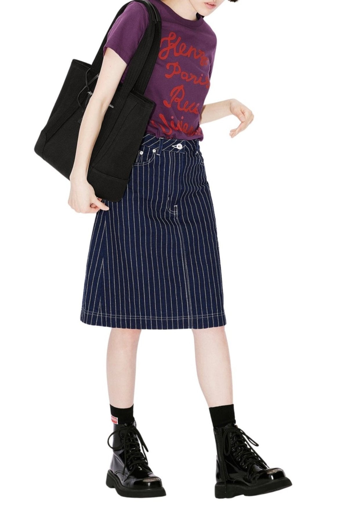 Jupe midi Rinse en denim - Rinse Blue