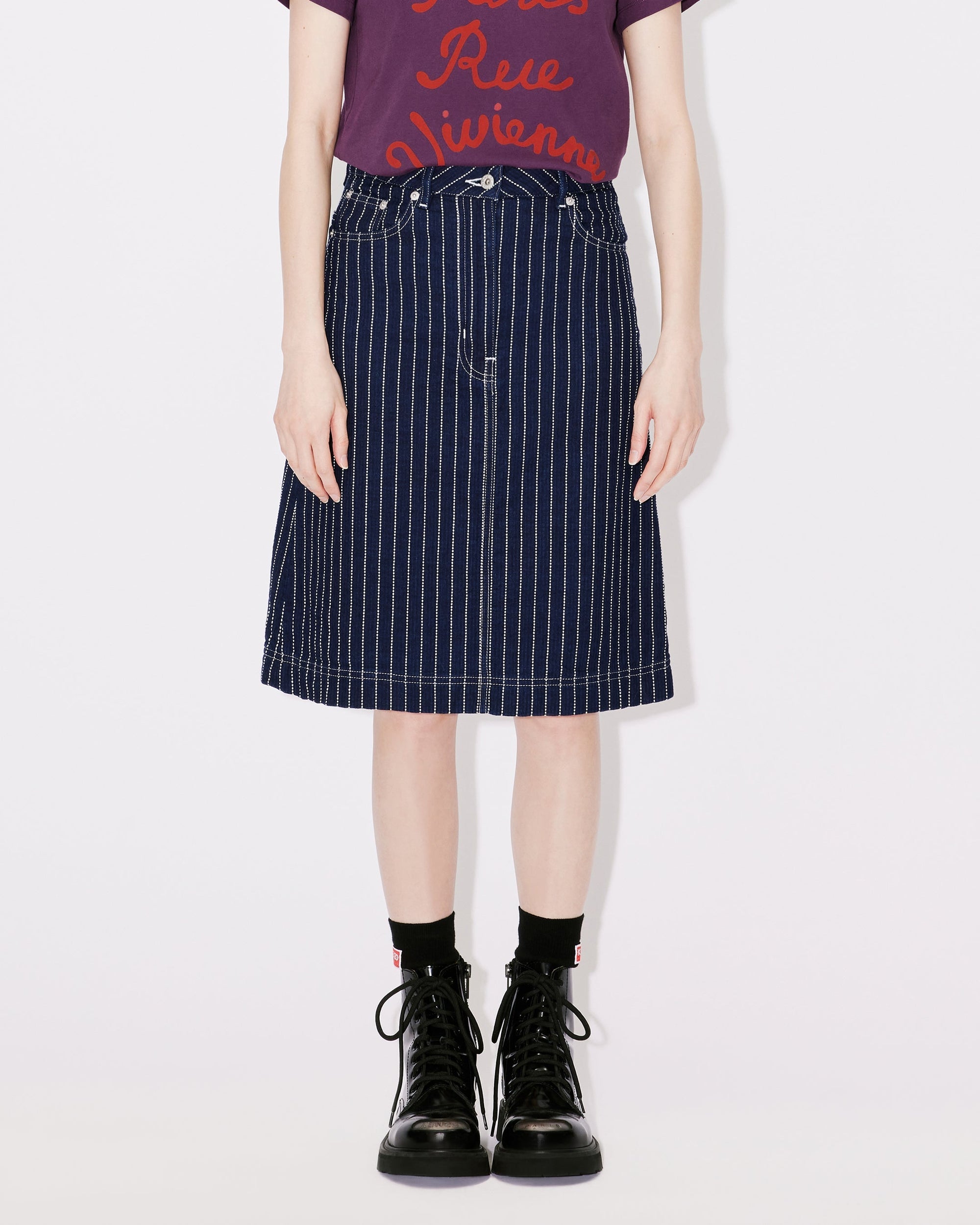 Rinse Blue Knee-Lentgh Skirt