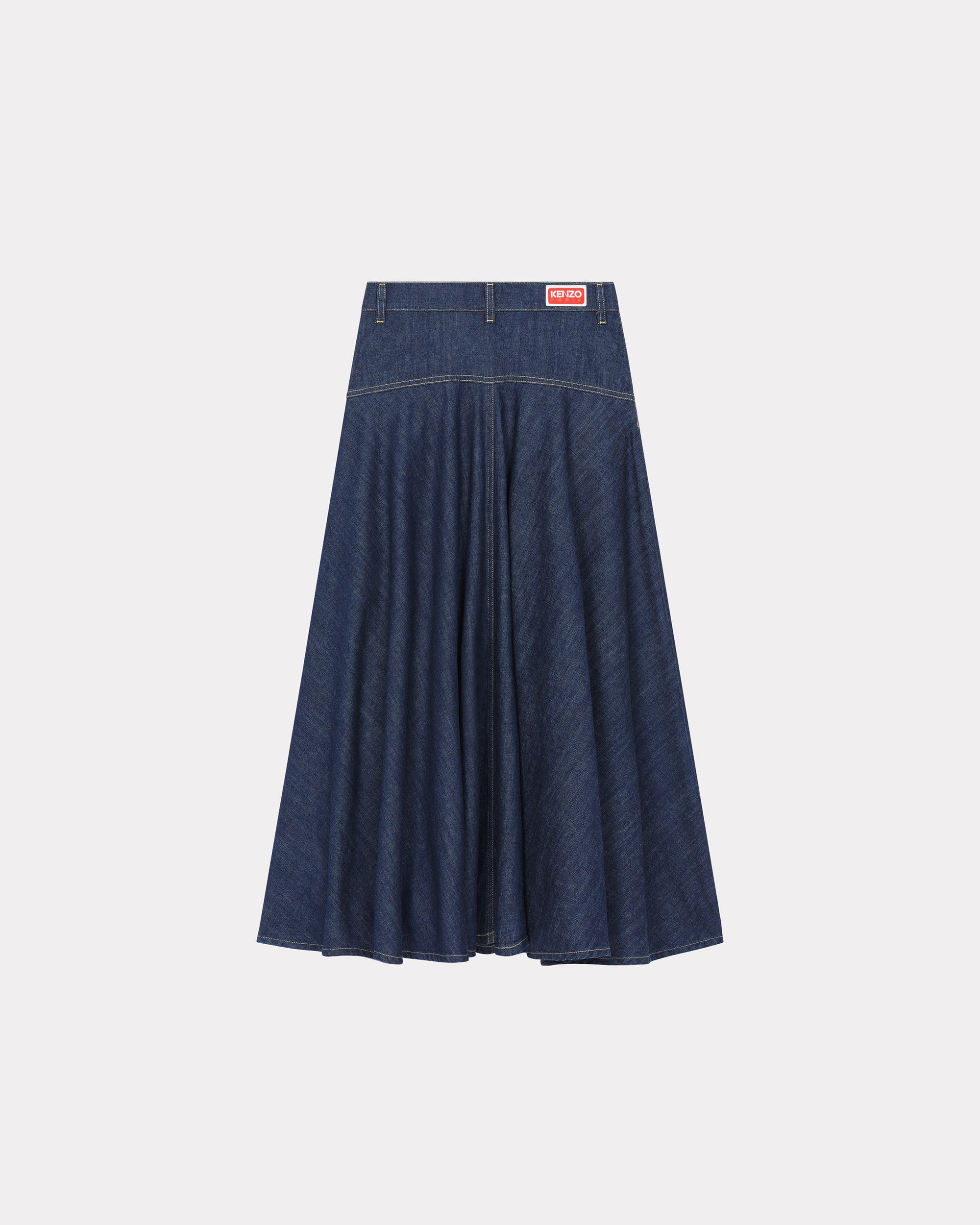 Jupe longue évasée en denim - Rinse Blue Denim