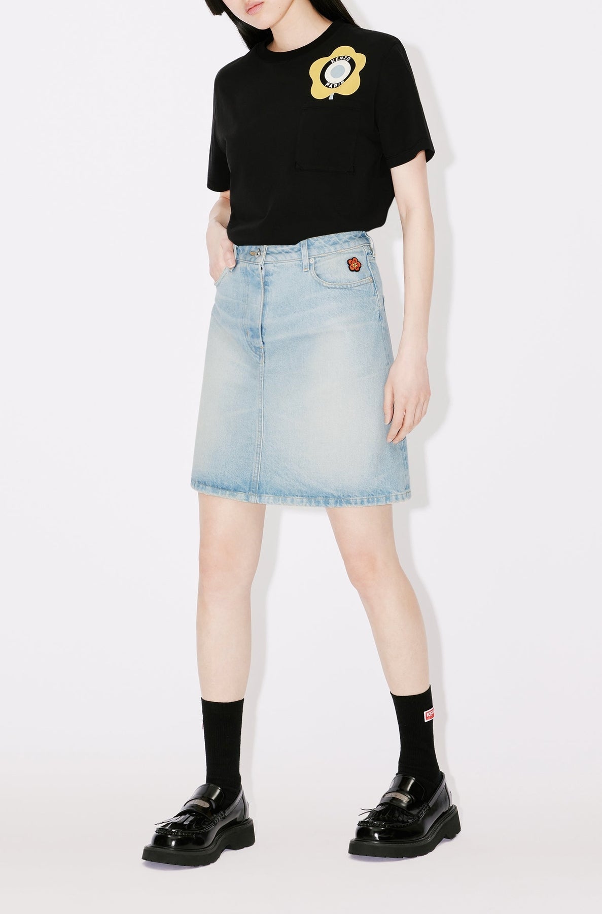 Short denim skirt - Medium Stone Blue