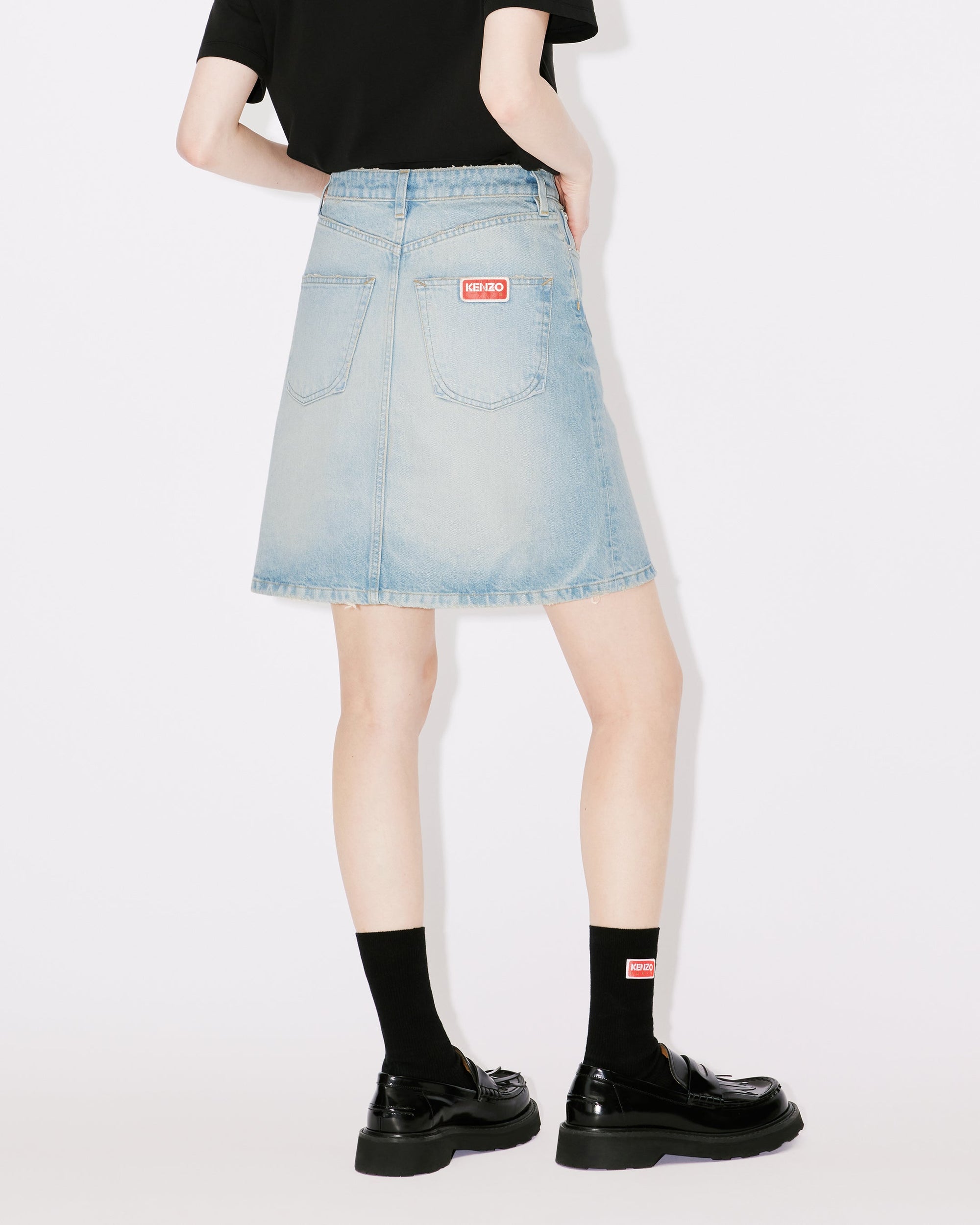 Short denim skirt - Medium Stone Blue