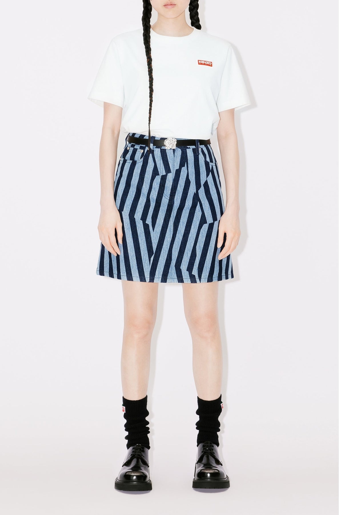 Dazzle Stripe Blue Short Skirt