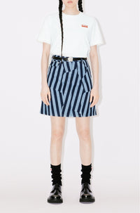 Jupe courte à rayures Dazzle en denim - Rinse Blue