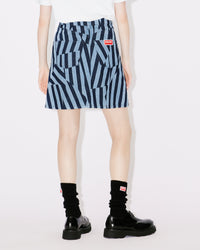 Jupe courte à rayures Dazzle en denim - Rinse Blue