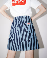Jupe courte à rayures Dazzle en denim - Rinse Blue