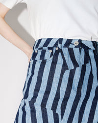 Jupe courte à rayures Dazzle en denim - Rinse Blue