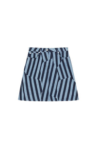 Dazzle Stripe Blue Short Skirt