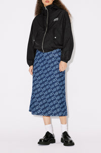 Jupe longue "Monogram" en denim - Rinse Blue Denim