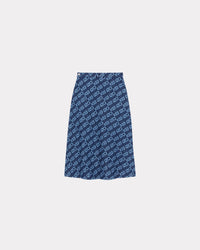 Jupe longue "Monogram" en denim - Rinse Blue Denim