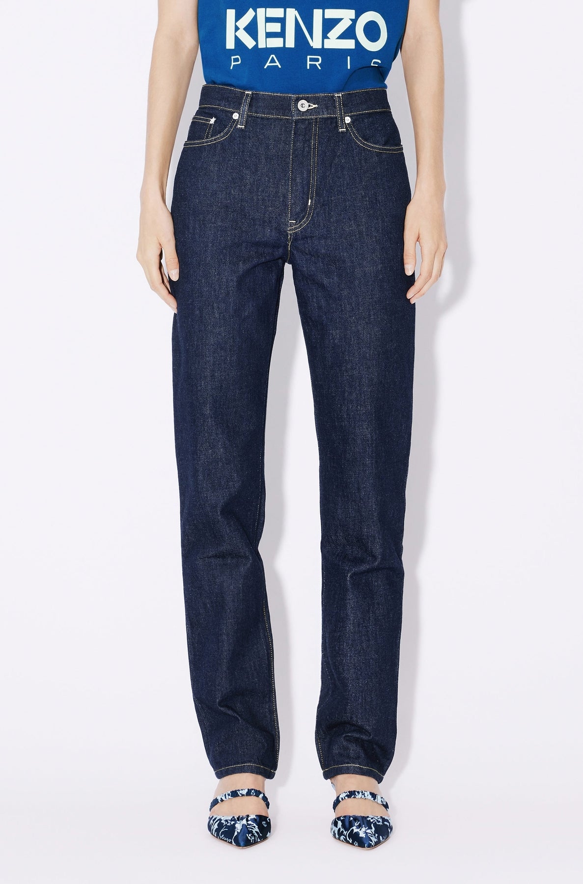 Jean Asagao droit - Rinse Blue Denim