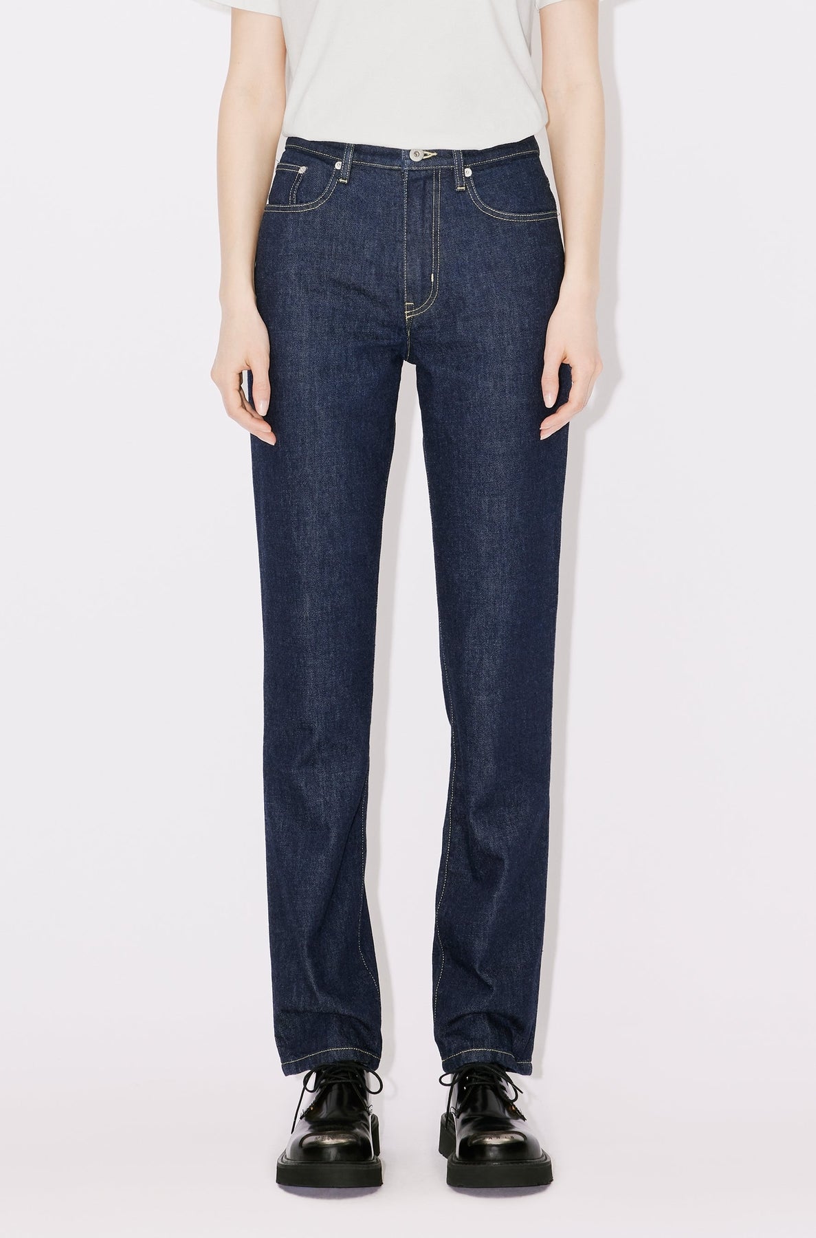 Jean Asagao droit - Rinse Blue Denim