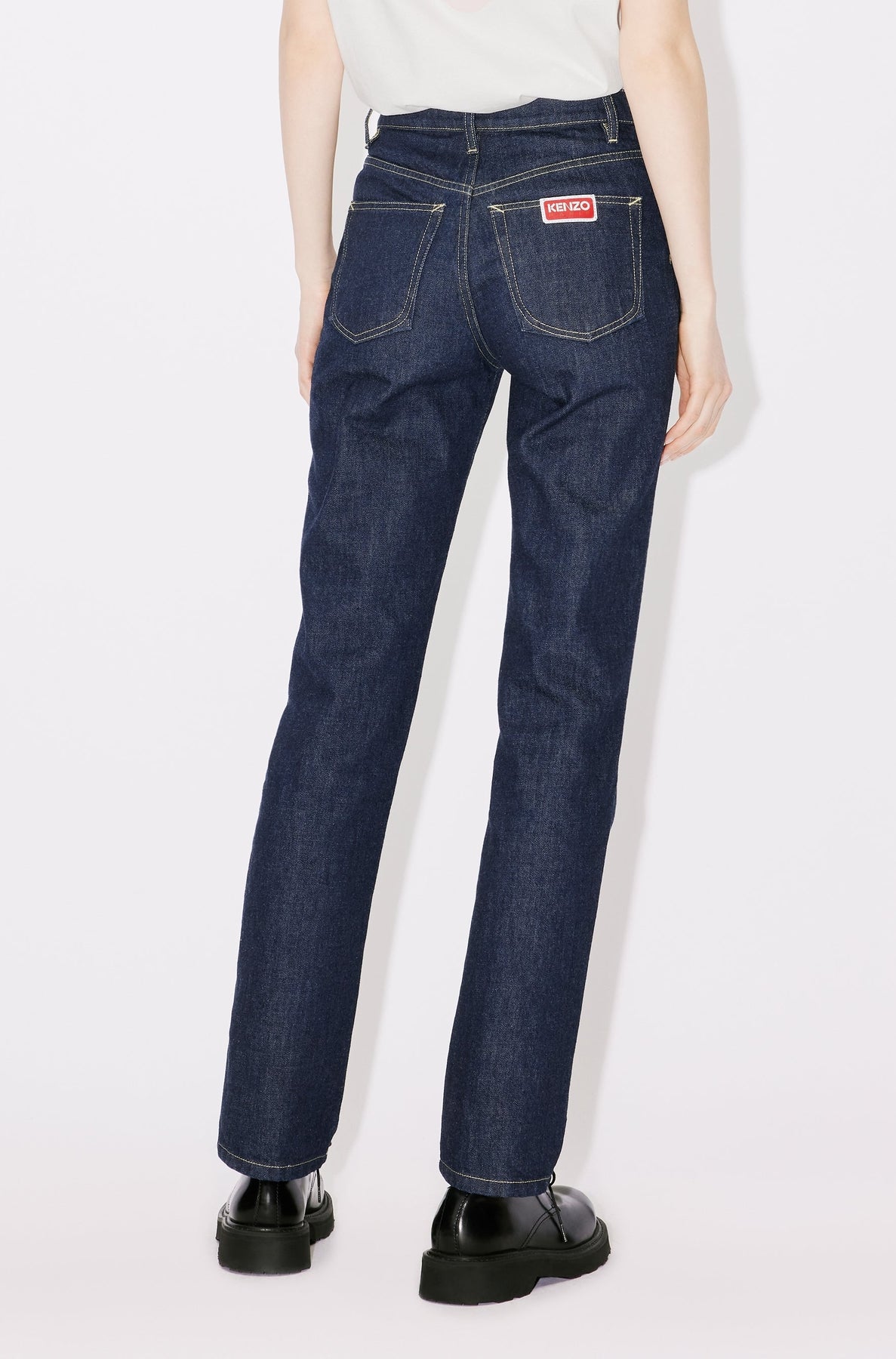 Jean Asagao droit - Rinse Blue Denim