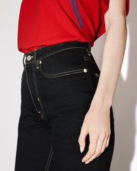 Jean droit Asagao - Rinse Black Denim