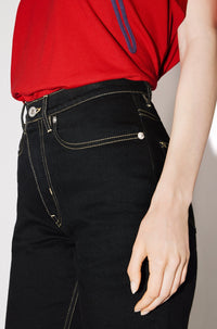 Jean droit Asagao - Rinse Black Denim