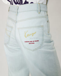 Jean carotte "Kenzo Travel" - Bleached Blue Denim