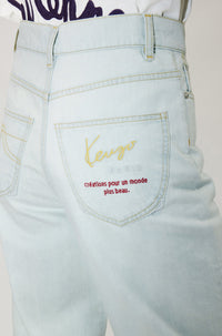 Jean carotte Kenzo Travel - Bleached Blue Denim