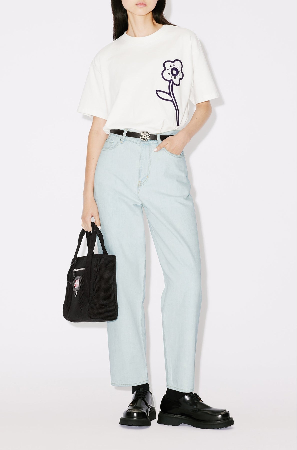 Jean carotte "Kenzo Travel" - Bleached Blue Denim
